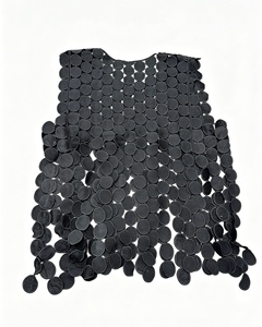 <span class=keywords><strong>SHENHE</strong></span> - Blusas sin mangas para mujer, transparentes, con diseño de lunares, asimétricas, estilo chaleco, para verano, color negro, tela Dobby pequeña - Product Image 2