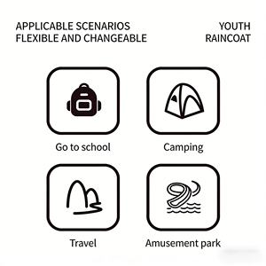 <span class=keywords><strong>Poncho</strong></span> de pluie élégant et imperméable pour adolescents, disponible en plusieurs couleurs, pour un usage quotidien et en cas d'urgence - Product Image 6