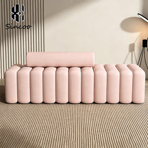 Modern Custom PU Leather Hair Salon & Spa Waiting <b>Bench</b> <b>Sofa</b> with Mirror Styling Station Durable Commercial Furniture - Product Image 4