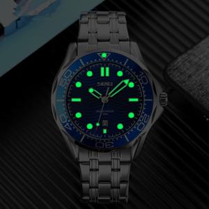 Reloj de Pulsera para Hombre Skmei 9276 Serie Náutica con Patrón de Olas de Agua, Diseño Moderno y Ejecutivo, Resistente al Agua, Luminoso, de Cuarzo - Product Image 4
