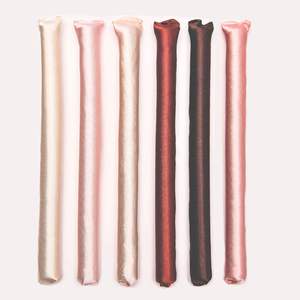 Bigoudis originaux pour cheveux longs, sans chaleur, pour la nuit, sans dommages, 4 bigoudis plus écharpe, dégradé marron, velours flexible, taille moyenne - Product Image 3