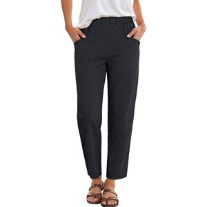 FOXA Pantalon Capri pour femme, taille haute, élastique, longueur cheville, respirant, avec poches, tenue décontractée pour la plage et le travail - Product Image 1