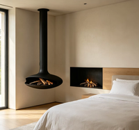 Cheminée suspendue UFO à flamme réelle pour hôtel et maison, décoration intérieure pour villa, moderne, OEM & ODM, haute qualité