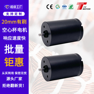 มอเตอร์ไร้แกน 2030 พร้อมลูกปืนคู่, มอเตอร์ไร้แกนแบบมีแปรงถ่าน 12V, เส้นผ่านศูนย์กลาง 20 มม. - Product Image 2