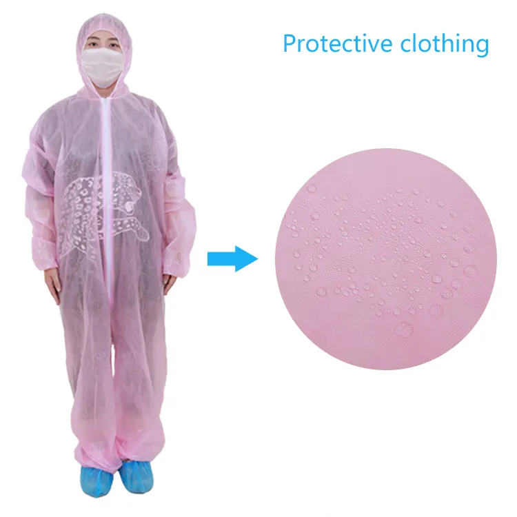 Best-seller descartável pp tecido não-tecido coverall protetora roupas de proteção coverall Para quartos livres de poeira