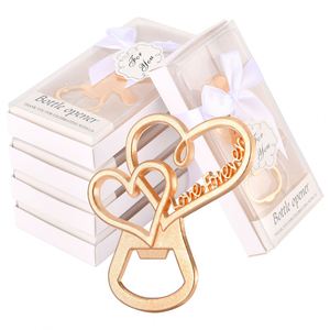 Ouvre-bouteille de bière portable en alliage de zinc, double cœur créatif et pratique - Product Image 1