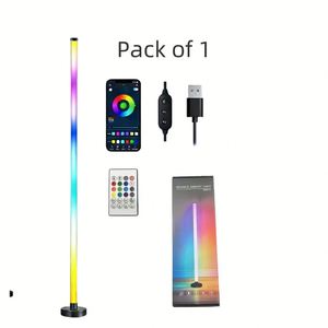 <b>RGB</b> LED Floor Lamp Candlestick Acrylic PVC Space Themed USB Powered Remote <b>Control</b> for Living Room Bedroom Decor - Product Image 6