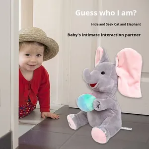 Peek-A-Boo realistico peluche elefante giocattolo per bambini PP cotone lavato bambini per alleviare lo Stress artefatto per bambini - Product Image 4
