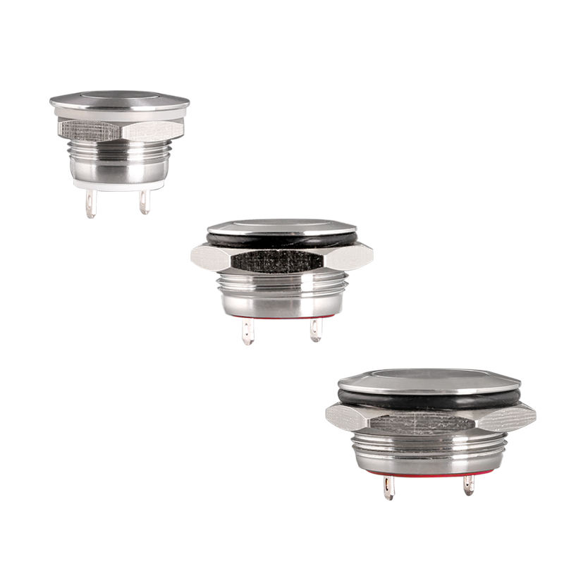 HBAN ultra Thin Switch 12mm Metal Momentary Push Button Switch 16mm 19mm Stainless Steel 1NO Push Button