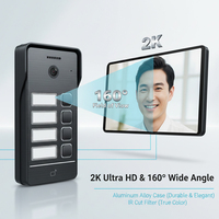 Videoportero Exterior HIWINK IP65 con 4 Botones de Llamada, Compatible con Desbloqueo Facial, por Vena de la Palma, NFC y Tarjeta IC, Cámara 2K