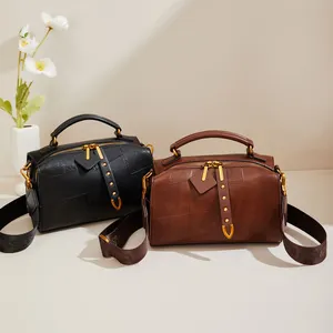 Tas jinjing kulit asli kapasitas besar tas jinjing sederhana kualitas tinggi baru tas bahu Fashion desainer mewah untuk wanita