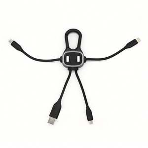 Custom Product Keychain Phone <b>Usb</b> <b>Cable</b> 4 In1 Led <b>Usb</b> <b>Charging</b> <b>Cable</b> Line Keychain Multi-function Gift Customization Data <b>Cable</b> - Product Image 1