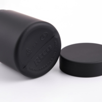 Bouteille en plastique HDPE noire personnalisée de 1000 ml pour la nutrition sportive, les vitamines, les capsules, les bonbons, les aliments pour animaux de compagnie, avec bouchon à vis