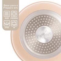 Poêle à frire en métal antiadhésive avec revêtement céramique blanc, compatible induction et four, non toxique, pour œufs et omelettes, disponible en OEM