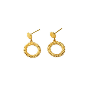 Pendientes de Acero Inoxidable Chapados en Oro Angelina, Joyería Geométrica Vintage para Mujer, para Fiestas - Product Image 1