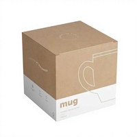 Boîte d'emballage rigide pour tasse à café rouge avec logo personnalisé - Boîte en carton durable en gros avec finition brillante et mate, recyclée