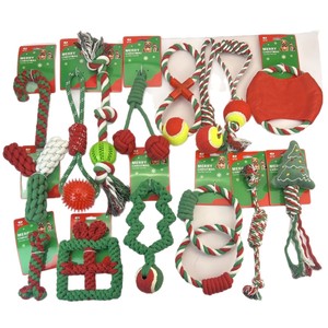 Jouet à mâcher pour chien en corde <span class=keywords><strong>de</strong></span> coton <span class=keywords><strong>de</strong></span> Noël, couineur, pour soulager le stress et l'ennui, interactif, durable, cadeau <span class=keywords><strong>de</strong></span> Noël, 25 styles - Product Image 1