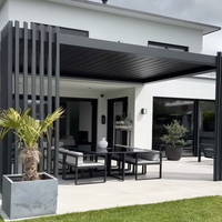Gazebo de jardin réglable pour l'extérieur personnalisé moderne bioclimatique motorisé persienne en aluminium persienne en verre automatique rétractable