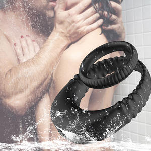 Oem Siliconen Trillende Haan Ring-Dubbele Laag Ontwerp Voor Sterkere Erectie En Krachtige Clitorale Stimulatie - Product Image 3