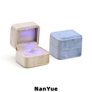 Romantic Square Luxury Velvet Led <strong>Ring</strong> <strong>Box</strong> Wedding Engagement Jewelry <strong>Box</strong> Custom Logo <strong>Ring</strong> Earrings Storage Gift <strong>Box</strong> Wholesale - Product Image 5