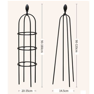 145cm 4.7 Pieds Haute Tour De Jardin <span class=keywords><strong>Treillis</strong></span> Antirouille Diamètre 25cm Plante En Pot Support D'escalade <span class=keywords><strong>pour</strong></span> <span class=keywords><strong>Fleurs</strong></span> D'intérieur Extérieur - Product Image 5