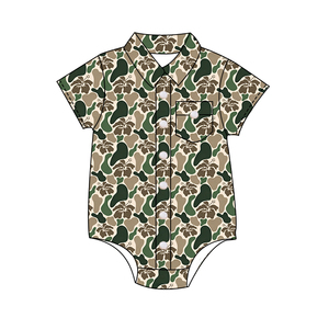 Combinaison d'été unisexe en soie de lait pour nouveau-nés, motif floral hawaïen, avec boutons, best-seller - Product Image 2