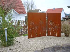 ที่มีคุณภาพสูงเป็นมิตรกับสิ่งแวดล้อมธรรมชาติสนิมสีส้มทนต่อสภาพดินฟ้าอากาศแผงรั้วเหล็กสนิมภายนอกปรับแต่งได้ - Product Image 4