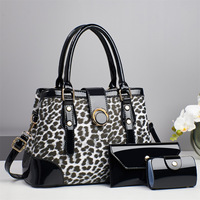 Tas Tangan Motif Leopard Canggih untuk Wanita 2026 Tas Selempang Modis Terbaru 3-in-1 dengan Dompet