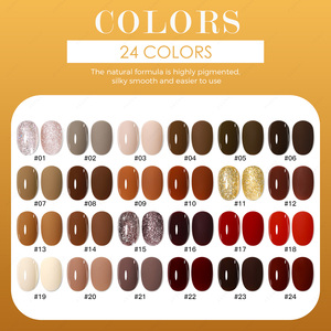 JTING - Juego de Esmaltes de Uñas en Gel de Última Tendencia en Colores Otoñales, Colección de 24 Colores, Esmalte de Uñas en Gel OEM/ODM, Juego de Esmaltes de Uñas Personalizados con Colores a Elección - Product Image 3