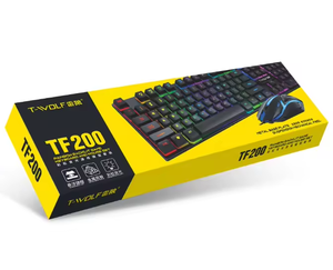 คีย์บอร์ดเล่นเกมแบบมีสายและเมาส์คอมโบคีย์บอร์ดเล่นเกม RGB backlit พร้อมปุ่มมัลติมีเดียสำหรับ Windows PC Gamers - Product Image 3