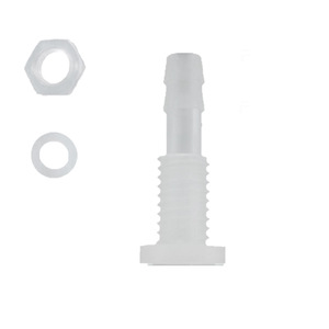 Conector de plástico M8 roscado de media pasada con tuerca y arandela para conexión de conducto rígido - Product Image 1