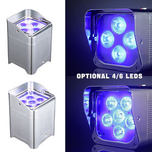 TIITEE nouveau 6*18W alimenté par batterie argent toile de fond RGBWA + UV fête de mariage Dj scène sans fil Par puits lumières avec étui de charge - Product Image 3