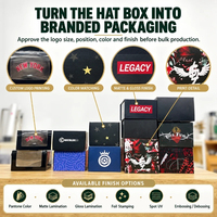 Boîtes à chapeaux noires mates 8x8x5, emballage haut de gamme personnalisé pour la présentation en magasin, l'expédition de cadeaux et l'emballage de marque
