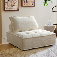 Fauteuil individuel noir pour salon, fauteuil d'appoint, canapé modulaire en mousse compressée sous vide
