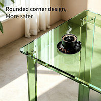 Bureau en acrylique transparent vert moderne sur mesure, bureau d'écriture en lucite transparente, table en acrylique pour bureau à domicile et salle d'étude