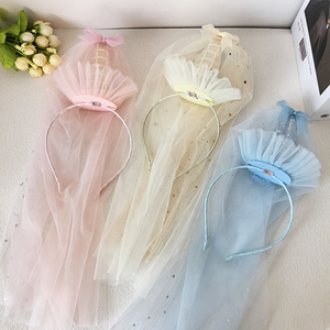 Bandeau pour cheveux pour spectacle de scène de fête d'anniversaire d'enfants, bandeau à nœud doux drapé, vente chaude - Product Image 5