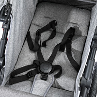 Poussette bébé pliable à 3 roues haute vitesse personnalisée, guidon réglable, système de suspension, cadre en acier inoxydable