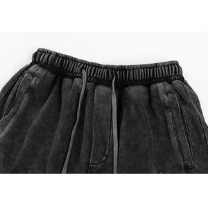 Custom Logo Vintage Cotton <b>Men's</b> for Stone Wash Elastic Waist Breathable Quick Dry French Terry <b>Sweat</b> <b>Shorts</b> - Product Image 3