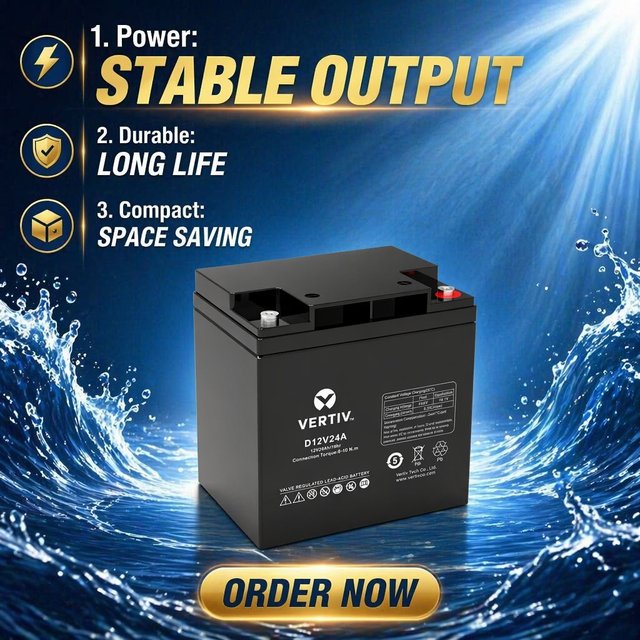 Vertiv 12V 24-150Ah Deep VRLA Battery for Fire Alarm Security Systems