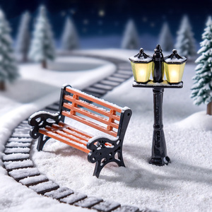 Lampadaire miniature lumineux qui brille dans le noir, décorations en résine, figurines, ornements pour la décoration de maison de poupée, paysage, jardin - Product Image 4