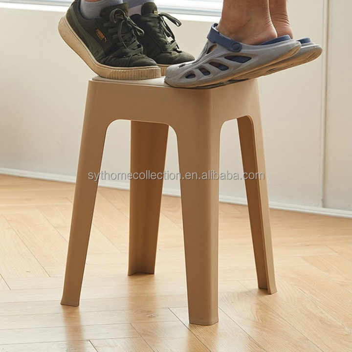 Modern Family Dining Plastic Stools, Simple square Stools, Stackable ...