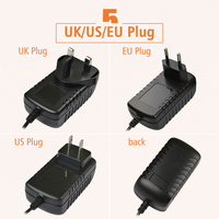 Adaptador de Corriente CA/CC de Pared de 28.8W 12V 2.4A con Enchufe Intercambiable para EE. UU., UE, Reino Unido y Australia, 5.5*2.1mm, OVP, OCP, SCP, CCTV, LED, POS, Humidificador, CE, RoHS, OEM