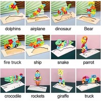 Casse-tête éducatif Montessori en bois 3D, jeu de société de dessin animé pour enfants, garçons et filles