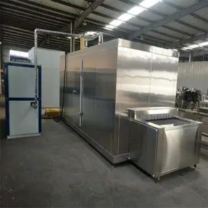 Congelador de túnel para máquina de processamento de alimentos, túnel iqf rápido em aço inoxidável