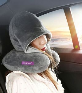 Nouvel Oreiller de Voyage à Capuche en Mousse à Mémoire de Forme pour Avion et Voiture avec Sangle - Product Image 5