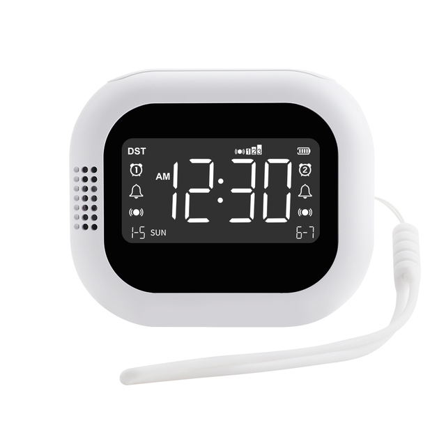 Modern Basic Digital Alarm Clock with Vibration Display for Heavy Sleepers Hear-impaired  Wake with 3 Level Vibration