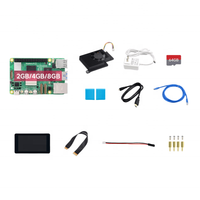 Raspberry Pi papan 5 2GB/4GB/8GB, paket aksesori perlengkapan pemula + Kit peraga B paket aksesori dengan layar sentuh DSI 7 inci
