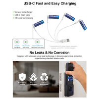 Batteries rechargeables au lithium XTAR 1200 cycles 3000 mAh 1,5 V USB-C AA Type C pour souris sans fil, récepteur, serrure de porte intelligente