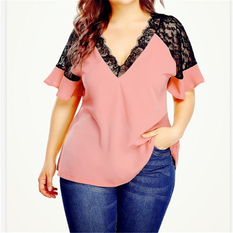 Pink formal office wear tops work blouse