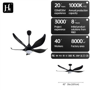 Ventilador de Techo Moderno con Luz LED, Motor DC Silencioso, Control Remoto, 52 Pulgadas, ABS, 5 Aspas, Velocidades Ajustables - Product Image 5